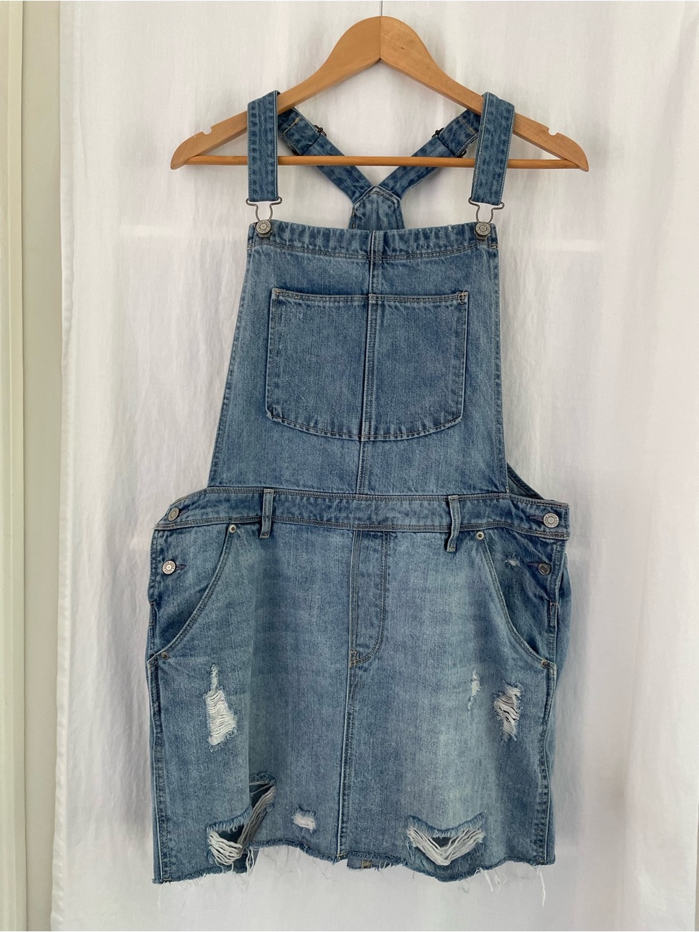 H&M Light Blue Denim Overall Dress
